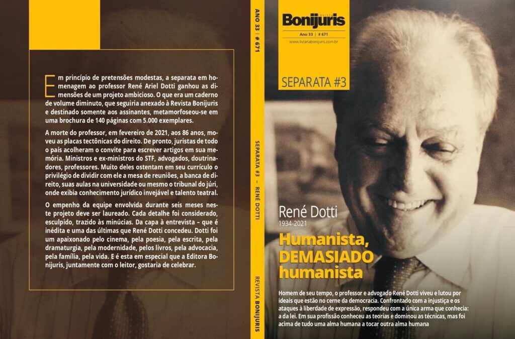Presidente do Iprade homenageia René Dotti em artigo na Bonijuris